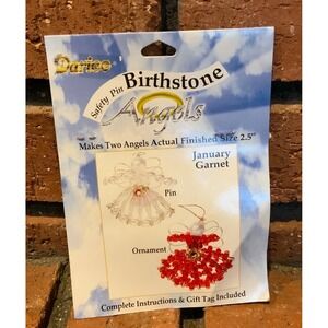 Darice Birthstone‎ Angels Kit January Garnet Makes 2 Pin Ornament 1965-01 NEW